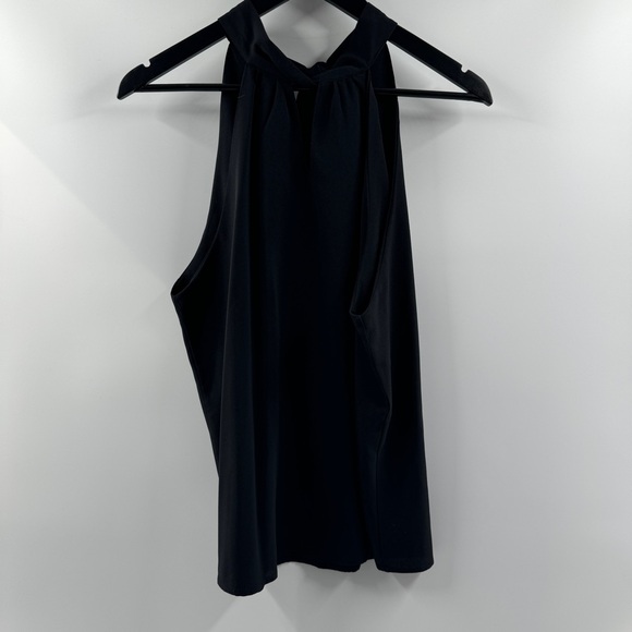 Black Tie Neck Flowy Tank Top Sleeveless Size Large - Picture 5 of 6